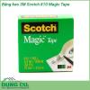 Băng keo 3M 810 Scotch Magic Tape thiết kế dạng cuộn  có bề mặt hơi ráp màu sắc trắng đục nhưng trong suốt Khi sử dụng dễ dàng kéo hoặc xé ra bằng tay để dán lên bề mặt cần dán Băng keo không chứa hóa chất độc hại nên an toàn cho sức khỏe người dùng