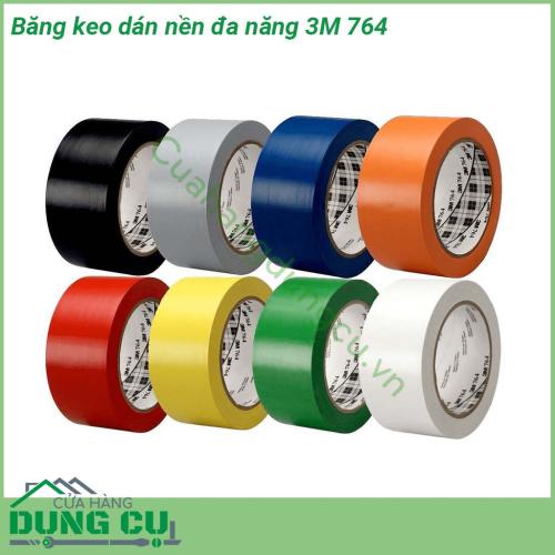 Băng keo dán nền đa năng 3M 764 với nhiều màu sắc đa dạng tươi sáng dễ nhìn Chất liệu mềm dẻo  dễ dàng gỡ bỏ không để lại keo  Có khả năng chịu mài mòn tốt dể dàng lau sạch xử lý bề mặt bị bẩn