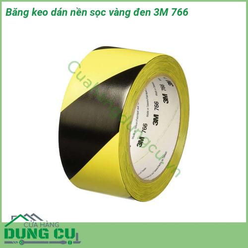 Băng keo dán nền sọc vàng đen 3M 766 được làm từ lớp màng vinyl với keo cao su thường được sử dụng để dán kẻ vạch phân làn phân đường  Dính chắc trên nhiều loại bề mặt khác nhau