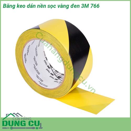 Băng keo dán nền sọc vàng đen 3M 766 được làm từ lớp màng vinyl với keo cao su thường được sử dụng để dán kẻ vạch phân làn phân đường  Dính chắc trên nhiều loại bề mặt khác nhau