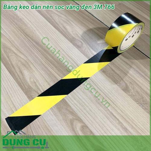 Băng keo dán nền sọc vàng đen 3M 766 được làm từ lớp màng vinyl với keo cao su thường được sử dụng để dán kẻ vạch phân làn phân đường  Dính chắc trên nhiều loại bề mặt khác nhau