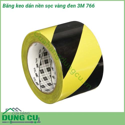 Băng keo dán nền sọc vàng đen 3M 766 được làm từ lớp màng vinyl với keo cao su thường được sử dụng để dán kẻ vạch phân làn phân đường  Dính chắc trên nhiều loại bề mặt khác nhau