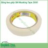 Băng keo giấy 3M Masking Tape 2600 có màu sắc trắng tự nhiên với một mặt được phù lớp keo chuyên dụng có độ dính vừa phải có thể dễ dàng bóc ra mà không để lộ vân keo  Chất liệu giấy dai chắc dễ xé sử dụng