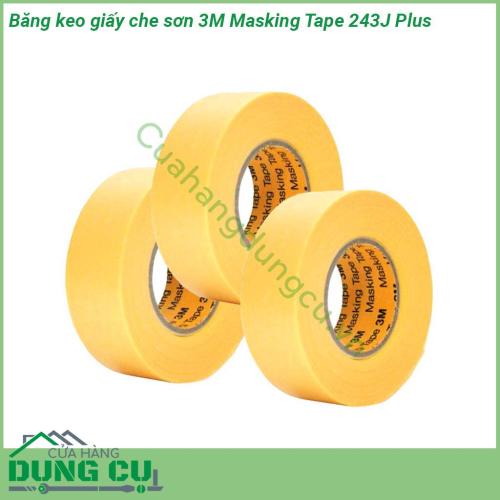 Băng keo giấy che sơn 3M Masking Tape 243J Plus có kích thước nhỏ mềm mỏng và dài với độ dày là 0 08mm  Với độ bền và rất dai thì khi lột bỏ băng keo này sẽ không bị rách và còn có thể dễ dàng xé rách bằng tay nữa