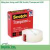 Băng keo trong suốt 3M Scotch Transparent 600 được làm từ Màng Paklon Màng UPVC và chất kết dính acrylic là một loại màng mỏng có độ trong suốt và độ bám dính cao sản phẩm này có thể dính trên nhiều loại vật liệu  