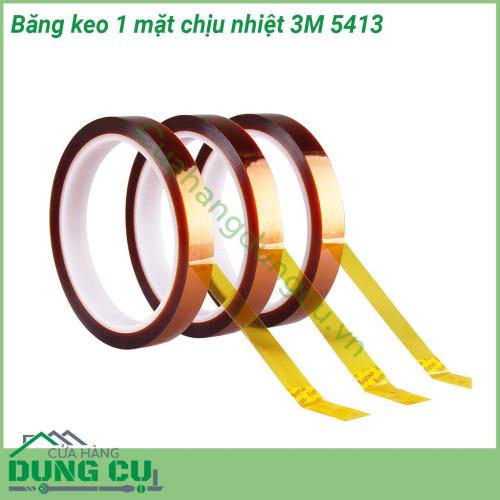 Băng keo 1 mặt chịu nhiệt 3M 5413 loại băng keo 1 mặt dày 0 07mm  có khả năng chống cháy   Băng keo dính tốt dể gỡ không để lại keo chuyên dùng trong đóng gói may mặc đồ dùng văn phòng