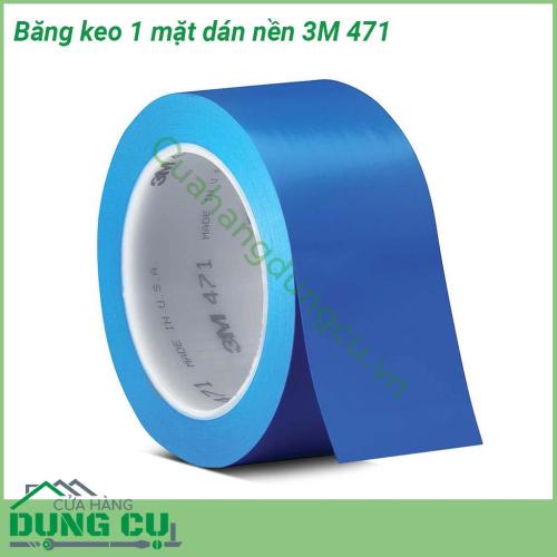 Băng keo 1 mặt dán nền 3M 471 với nhiều màu sắc  khả năng bám dính tốt trên nhiều bề mặt vật liệu khác nhau  Dễ dàng gỡ bỏ không để lại vết keo trên bề mặt tiết kiệm chi phí nhân công chùi rửa