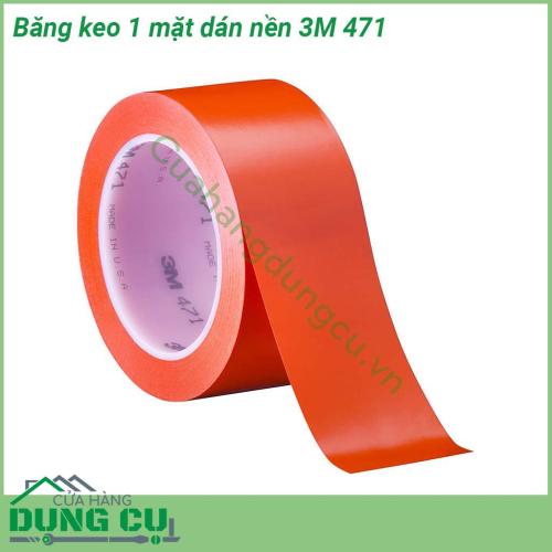 Băng keo 1 mặt dán nền 3M 471 với nhiều màu sắc  khả năng bám dính tốt trên nhiều bề mặt vật liệu khác nhau  Dễ dàng gỡ bỏ không để lại vết keo trên bề mặt tiết kiệm chi phí nhân công chùi rửa