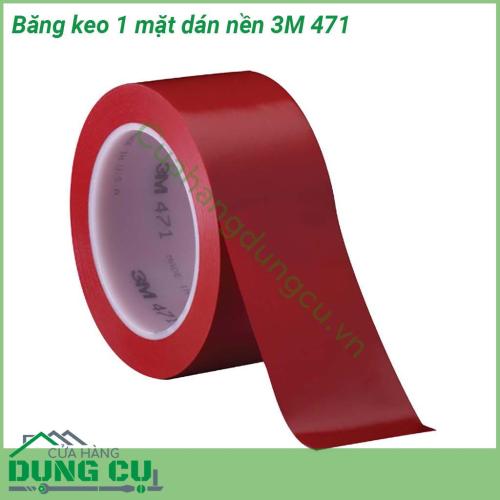 Băng keo 1 mặt dán nền 3M 471 với nhiều màu sắc  khả năng bám dính tốt trên nhiều bề mặt vật liệu khác nhau  Dễ dàng gỡ bỏ không để lại vết keo trên bề mặt tiết kiệm chi phí nhân công chùi rửa