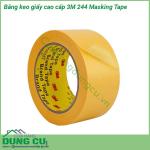 Băng keo giấy cao cấp 3M 244 Masking Tape được thiết kế với lớp nền màu vàng trơn và lớp chất kết dính tổng hợp đem đến một loại băng dính chống chịu tốt với tác động của ánh mặt trời hoạt động ở nhiệt độ lên đến 100 ° C