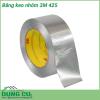 Băng keo nhôm 3M 425 có màu bạc sáng  lớp nhôm mềm độ dày 0 7mm được liên kết chặt với lớp keo acrylic đặc biệt trong suốt phía dưới chắc chắn độ bền lâu dài  Có khả năng chống cháy chịu được nhiệt độ và thời tiết khắc nghiệt chống tia UV