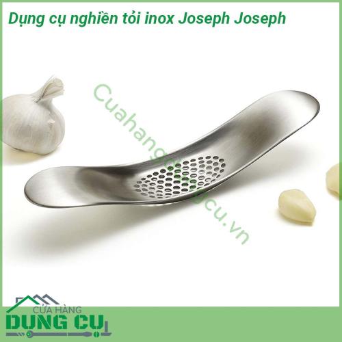 Dụng cụ nghiền tỏi inox Joseph Joseph kiểu dáng hiện đại tiện dụng Phần nghiền tỏi bằng inox sắc bén không hoen gỉ Sản phẩm có độ bền chắc cao không chứa BPA hay hóa chất gây hại đảm bảo an toàn cho sức khỏe người dùng