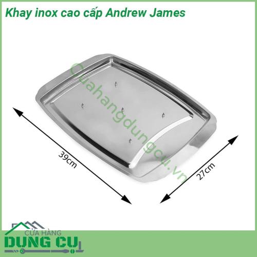 Khay inox cao cấp Andrew James với thiết kế đặc biệt kích thước lớn được làm bằng thép không gỉ có gai rất tiện dụng để thái và phục vụ các món thịt và gia cầm