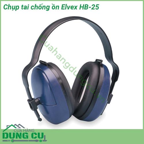 Chụp tai chống ồn Elvex HB-25 dùng chất liệu nhẹ dễ dàng điều chỉnh tạo cảm giác dễ chịu cho người sử dụng trong thời gian dài có thể kết hợp với nút nhét tai để đạt hiệu quả chống ồn tốt hơn