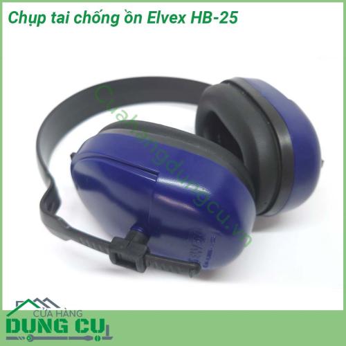 Chụp tai chống ồn Elvex HB-25 dùng chất liệu nhẹ dễ dàng điều chỉnh tạo cảm giác dễ chịu cho người sử dụng trong thời gian dài có thể kết hợp với nút nhét tai để đạt hiệu quả chống ồn tốt hơn