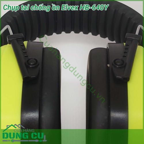 Chụp tai chống ồn Elvex HB-640Y thiết bị chống ồn có thiết kế nhỏ gọn rất dễ sử dụng phần chụp tai được trang bị đệm tai tạo được sự thoải mái êm ái cho người đeo mà không gây cảm giác đau hay khó chịu dù đeo trong cả ca làm việc dài ngày