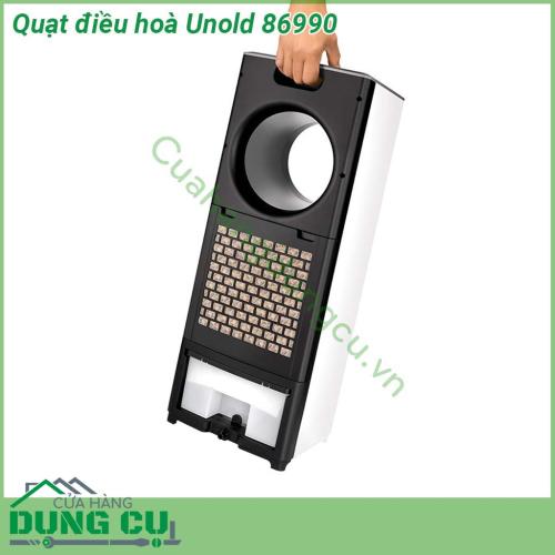 Quạt điều hoà Unold 86990 thiết kế không cánh hiện đại an toàn tuyệt đối với trẻ nhỏ tăng thẩm mỹ cho không gian sử dụng Nhỏ gọn linh hoạt tích hợp tay cầm dây cáp dài dễ dàng di chuyển quạt bất kì nơi đâu