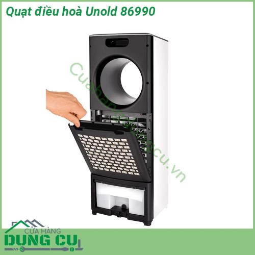 Quạt điều hoà Unold 86990 thiết kế không cánh hiện đại an toàn tuyệt đối với trẻ nhỏ tăng thẩm mỹ cho không gian sử dụng Nhỏ gọn linh hoạt tích hợp tay cầm dây cáp dài dễ dàng di chuyển quạt bất kì nơi đâu