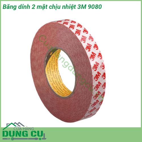 Băng dính 2 mặt chịu nhiệt 3M 9080 là loại keo đặc biệt có độ bám dính cao có thể dán đi dán lại nhiều lần mà không lo mất đi lớp keo Không để lại keo trên bề mặt