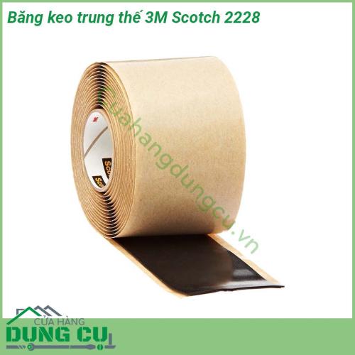 Băng keo trung thế 3M Scotch 2228 là loại băng keo cao su đàn hồi bám theo bề mặt tự kết dính có khả năng cách điện và làm kín chống nước