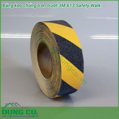 Băng keo chống trơn trượt 3M 613 Safety Walk được cấu tạo bởi các hạt khoáng mịn có độ bền cao Có tính năng chống trơn trợt ở các khu vực có độ dốc cao