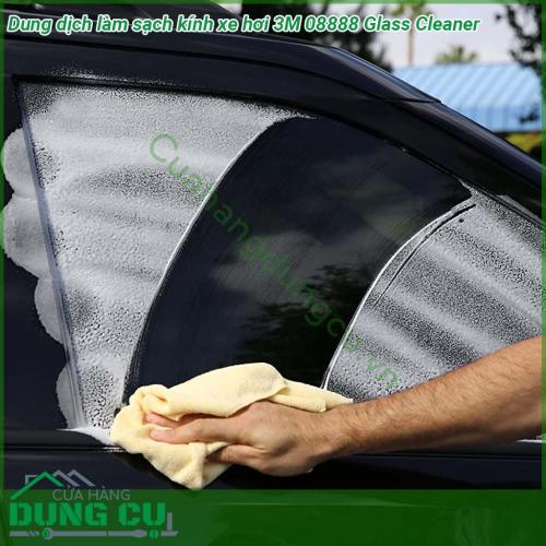 Dung dịch làm sạch kính xe hơi 3M 08888 Glass Cleaner chai xịt dạng bọt nhanh chóng làm sạch các chất bám bẩn bụi đường vệt tay dầu mỡ trên kính xe ô tô Mặt kính chắn gió và cửa sổ xe ô tô được khôi phục lại độ sạch sáng và trong suốt