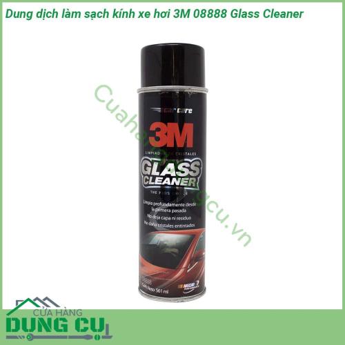 Dung dịch làm sạch kính xe hơi 3M 08888 Glass Cleaner chai xịt dạng bọt nhanh chóng làm sạch các chất bám bẩn bụi đường vệt tay dầu mỡ trên kính xe ô tô Mặt kính chắn gió và cửa sổ xe ô tô được khôi phục lại độ sạch sáng và trong suốt
