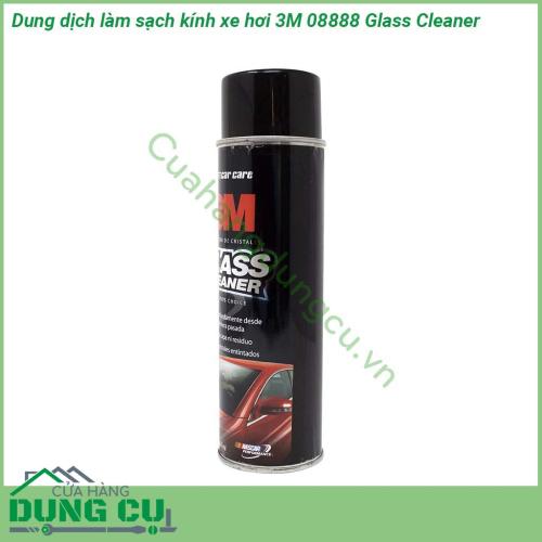 Dung dịch làm sạch kính xe hơi 3M 08888 Glass Cleaner chai xịt dạng bọt nhanh chóng làm sạch các chất bám bẩn bụi đường vệt tay dầu mỡ trên kính xe ô tô Mặt kính chắn gió và cửa sổ xe ô tô được khôi phục lại độ sạch sáng và trong suốt