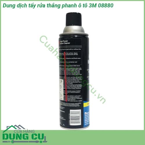 Dung dịch tẩy rửa thắng phanh ô tô 3M 08880 với chất tẩy rửa mạnh đánh bay rỉ sét bụi bẩn trên cụm phanh Tẩy hoàn toàn dầu mỡ chất lỏng và hóa chất Áp lực phun cao làm sạch và khô nhanh