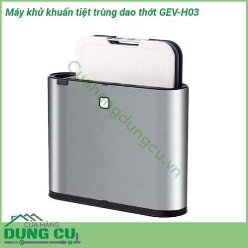 Máy khử khuẩn tiệt trùng dao thớt GEV-H03 thiết kế sang trọng tinh tế với gam màu xám tăng thêm vẻ đẹp cho phòng bếp của bạn  Ngoài để sấy tiệt trùng thì các chị còn có thể tận dụng làm chỗ để luôn dao thớt thìa dĩa