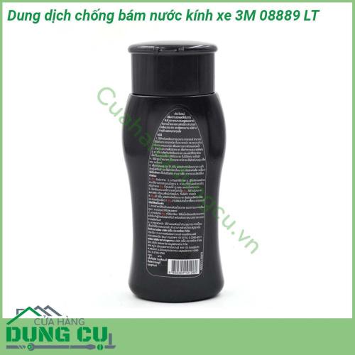 Dung dịch chống bám nước kính xe 3M 08889 LT dung dịch đậm đặc Dung tích 200ml Bảo vệ kính luôn trong suốt cải thiện tầm nhìn chống bán nước đem lại cảm giác dễ chịu khi lái xe trong mưa đường dài