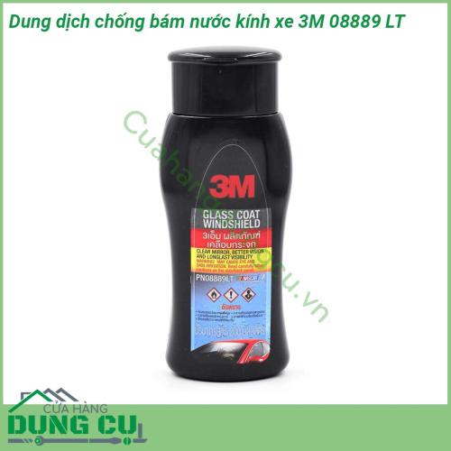 Dung dịch chống bám nước kính xe 3M 08889 LT dung dịch đậm đặc Dung tích 200ml Bảo vệ kính luôn trong suốt cải thiện tầm nhìn chống bán nước đem lại cảm giác dễ chịu khi lái xe trong mưa đường dài