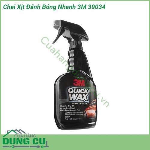 Dung dịch đánh bóng sơn ô tô 3M 39034 Quy cách 473ml được sử dụng cho việc tạo bóng cho bề mặt sơn ôtô Xử lý tòan bộ bề mặt sơn trong một thời gian ngắn Có thể ứng dụng trên bề mặt sơn khô hay ướt