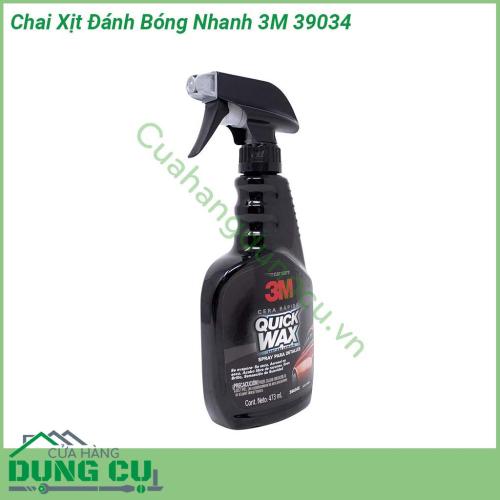 Dung dịch đánh bóng sơn ô tô 3M 39034 Quy cách 473ml được sử dụng cho việc tạo bóng cho bề mặt sơn ôtô Xử lý tòan bộ bề mặt sơn trong một thời gian ngắn Có thể ứng dụng trên bề mặt sơn khô hay ướt
