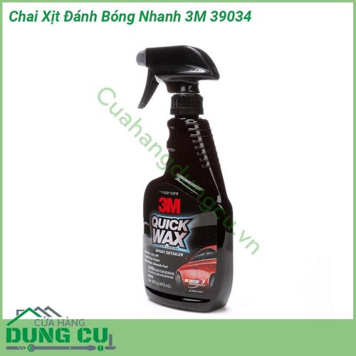 Dung dịch đánh bóng sơn ô tô 3M 39034 Quy cách 473ml được sử dụng cho việc tạo bóng cho bề mặt sơn ôtô Xử lý tòan bộ bề mặt sơn trong một thời gian ngắn Có thể ứng dụng trên bề mặt sơn khô hay ướt