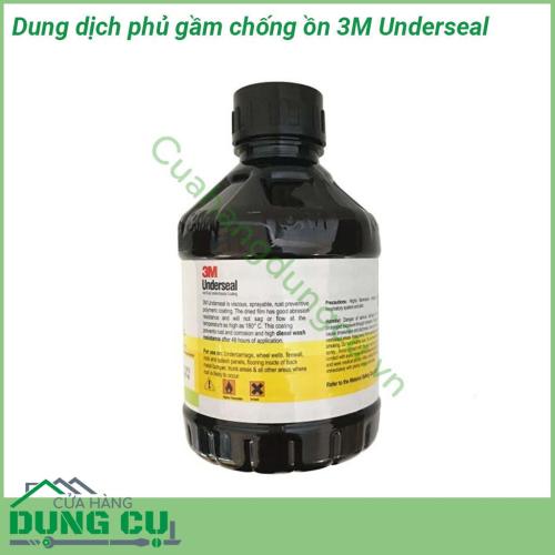 Dung dịch phủ gầm chống ồn 3M Underseal có lớp polymer giúp chống nước dưới gầm Từ đó giúp tạo lớp phủ gầm chống rỉ sắt gầm xe Tốc độ khô của dung dịch phủ gầm nhanh cho hiệu quả cao Chịu được nhiệt độ lên tới 180 độ