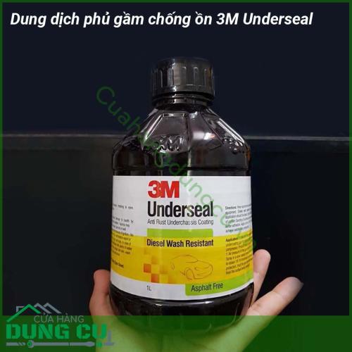 Dung dịch phủ gầm chống ồn 3M Underseal có lớp polymer giúp chống nước dưới gầm Từ đó giúp tạo lớp phủ gầm chống rỉ sắt gầm xe Tốc độ khô của dung dịch phủ gầm nhanh cho hiệu quả cao Chịu được nhiệt độ lên tới 180 độ