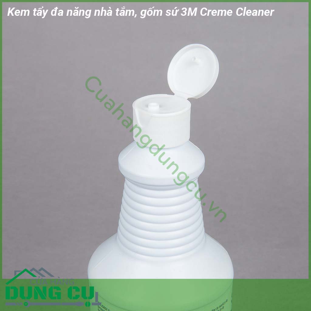 Kem tẩy đa năng nhà tắm gốm sứ 3M Creme Cleaner với công thức dạng gel chứa các hạt mài mòn rất mịn tạo sức mạnh tẩy rửa vượt trội giúp bạn làm sạch vết bẩn cứng đầu rỉ sét khỏi bề mặt thép không rỉ phòng tắm và gốm