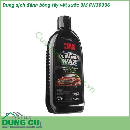 Dung dịch đánh bóng tẩy vết xước 3M PN39006 tính năng 2 trong 1 vừa làm sạch loại bỏ quá trình oxy hóa nhẹ vết xoáy và vết trầy xước nhỏ đồng thời bảo vệ bề mặt sơn trước tác động của môi trường An toàn đối với người sử dụng