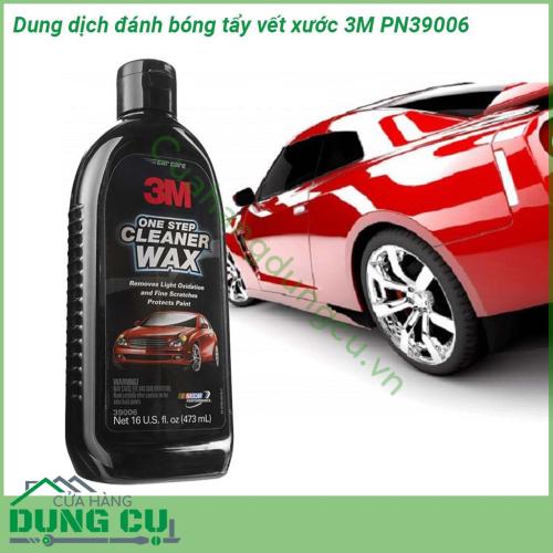 Dung dịch đánh bóng tẩy vết xước 3M PN39006 tính năng 2 trong 1 vừa làm sạch loại bỏ quá trình oxy hóa nhẹ vết xoáy và vết trầy xước nhỏ đồng thời bảo vệ bề mặt sơn trước tác động của môi trường An toàn đối với người sử dụng