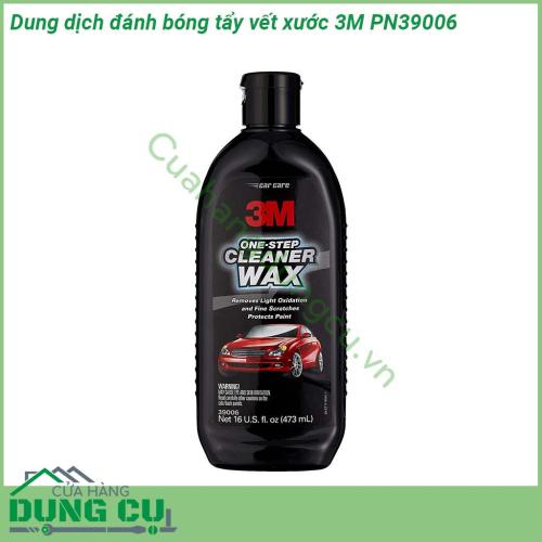 Dung dịch đánh bóng tẩy vết xước 3M PN39006 tính năng 2 trong 1 vừa làm sạch loại bỏ quá trình oxy hóa nhẹ vết xoáy và vết trầy xước nhỏ đồng thời bảo vệ bề mặt sơn trước tác động của môi trường An toàn đối với người sử dụng