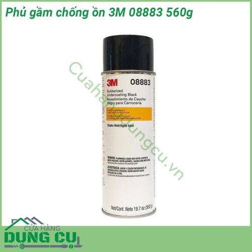 Phủ gầm chống ồn 3M 08883 560g thiết kế dạng chai xịt tiện lợi dễ dàng thao tác Thành phần gốc cao su tổng hợp cho hiệu quả che phủ bảo vệ tối ưu chống ồn chống rỉ sét và chống mọt gầm xe