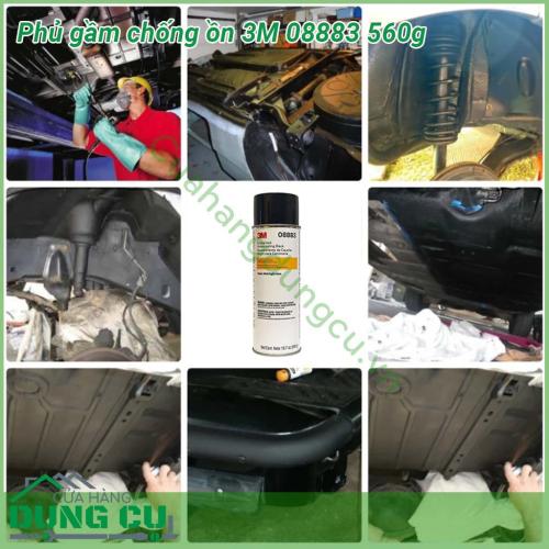 Phủ gầm chống ồn 3M 08883 560g thiết kế dạng chai xịt tiện lợi dễ dàng thao tác Thành phần gốc cao su tổng hợp cho hiệu quả che phủ bảo vệ tối ưu chống ồn chống rỉ sét và chống mọt gầm xe