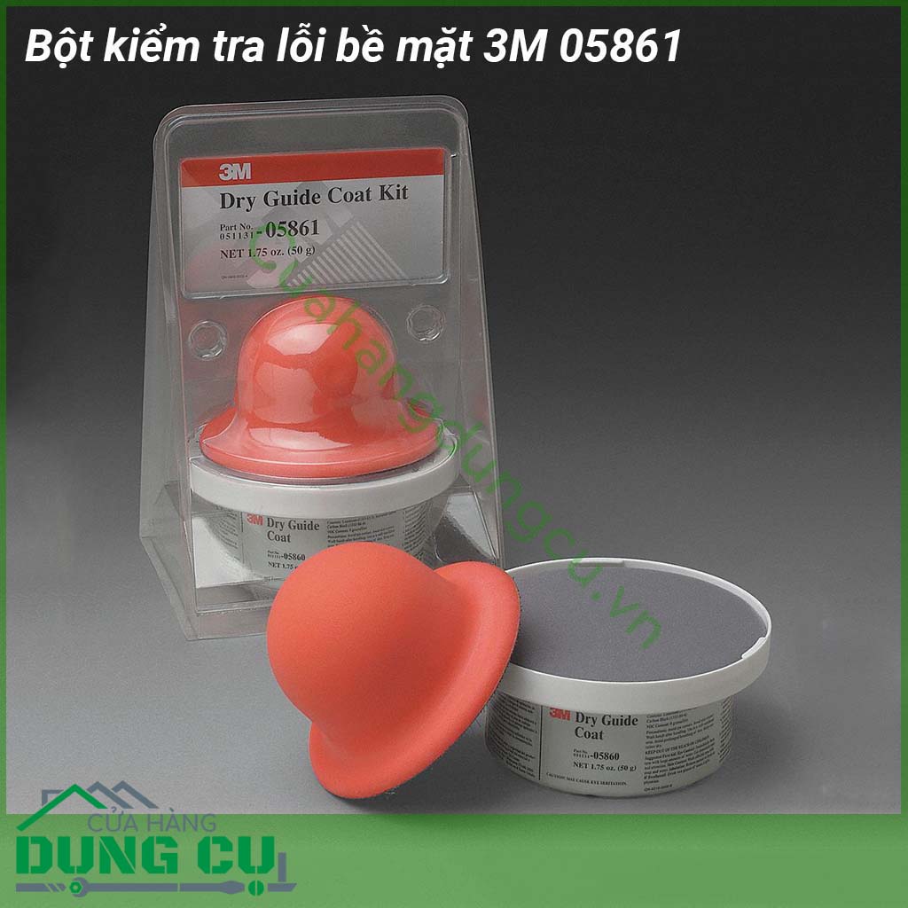 Bột kiểm tra lỗi bề mặt 3M 05861 sử dụng để kiểm tra và phát hiện các lỗi trên bề mặt matic sơn lót Công thức đặc biệt chứa dung môi khô không làm bết nhám dễ dàng làm sạch