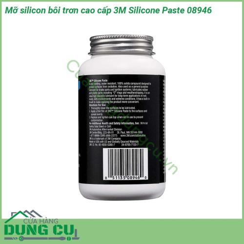 Mỡ silicon bôi trơn cao cấp 3M Silicone Paste 08946 là chất bôi trơn cao cấp 100 silicon với các tính năng như chống nước chịu nhiệt không cứng đặc biệt an toàn với cao su và nhựa  Bôi trơn chống rỉ chống ăn mòn và bảo vệ hệ thống phanh của xe ô tô