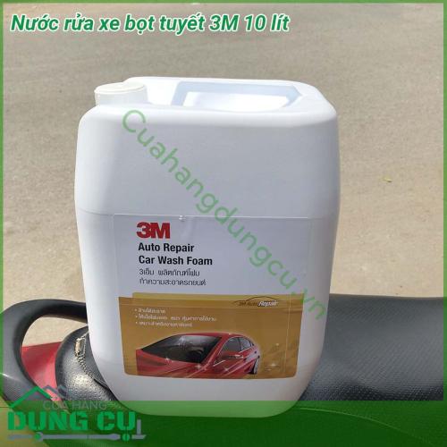 Nước rửa xe bọt tuyết 3M Auto Repair Car Wash Foam 10 lít được pha chế với công thức đặc biệt rửa mà không làm ảnh hưởng đến chất lượng bề mặt sơn và các vật liệu khác Rất thích hợp sử dụng cho bình tạo bọt tuyết khi rửa xe