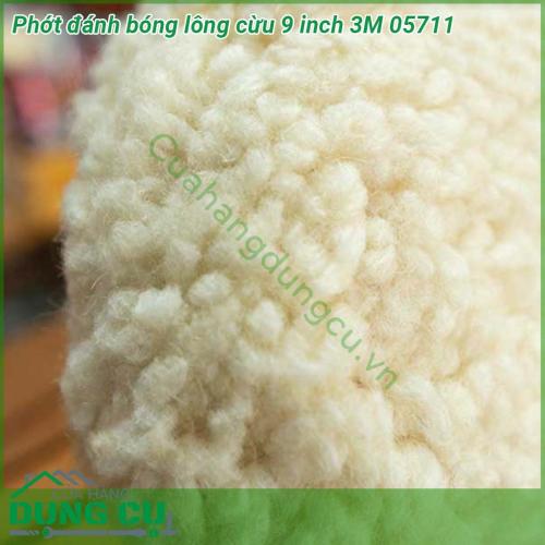 Phớt đánh bóng lông cừu 1 mặt 9 inch 3M 05711 cấu trúc sợi len không xoắn giúp cải thiện khả năng xử lý trên các bề mặt lớn Loại bỏ vết xước do giấy nhám và các lỗi khác trên bề mặt sơn