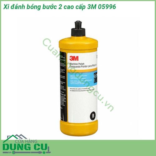 Xi đánh bóng bước 2 cao cấp 3M 05996 là loại xi dùng để đánh bóng Bước 2 trong quy trình đánh bóng 3 Bước của 3M tạo độ bóng sáng sâu và tẩy các vết xước nhỏ trên bề mặt sơn xe