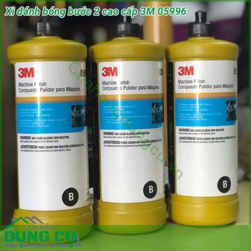 Xi đánh bóng bước 2 cao cấp 3M 05996 là loại xi dùng để đánh bóng Bước 2 trong quy trình đánh bóng 3 Bước của 3M tạo độ bóng sáng sâu và tẩy các vết xước nhỏ trên bề mặt sơn xe
