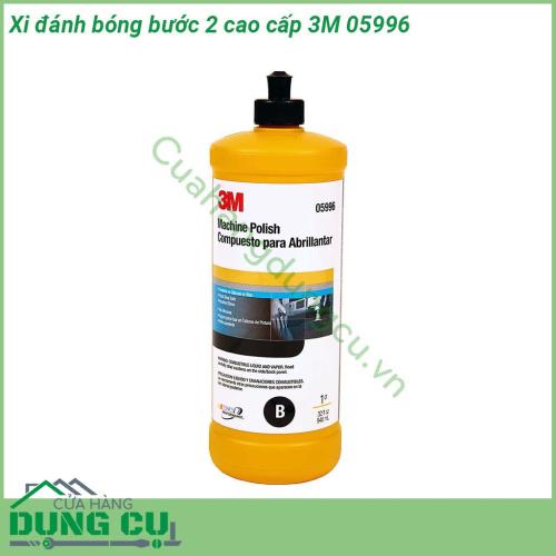 Xi đánh bóng bước 2 cao cấp 3M 05996 là loại xi dùng để đánh bóng Bước 2 trong quy trình đánh bóng 3 Bước của 3M tạo độ bóng sáng sâu và tẩy các vết xước nhỏ trên bề mặt sơn xe